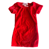 VELVET TSHIRT DRESS - RED