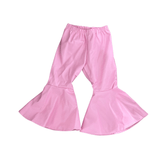 LEATHER FLARE PANTS - PINK